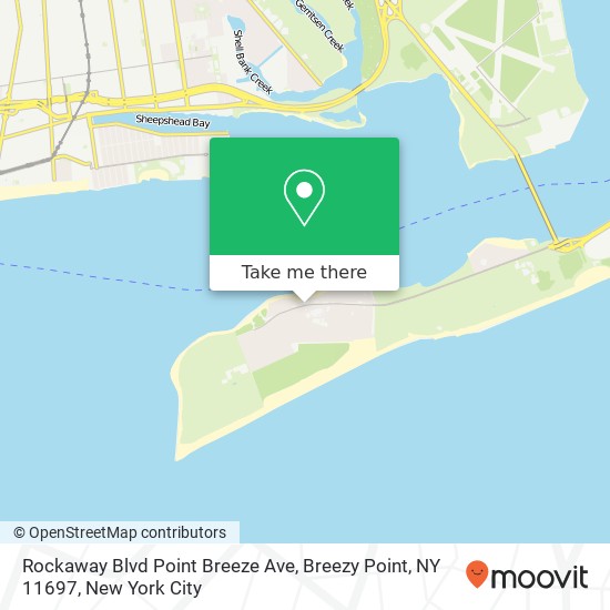 Mapa de Rockaway Blvd Point Breeze Ave, Breezy Point, NY 11697