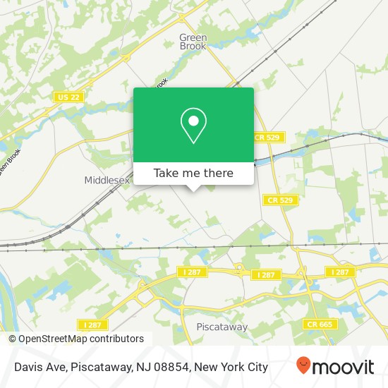 Mapa de Davis Ave, Piscataway, NJ 08854