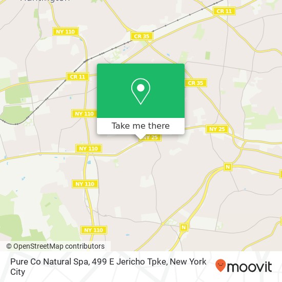 Mapa de Pure Co Natural Spa, 499 E Jericho Tpke