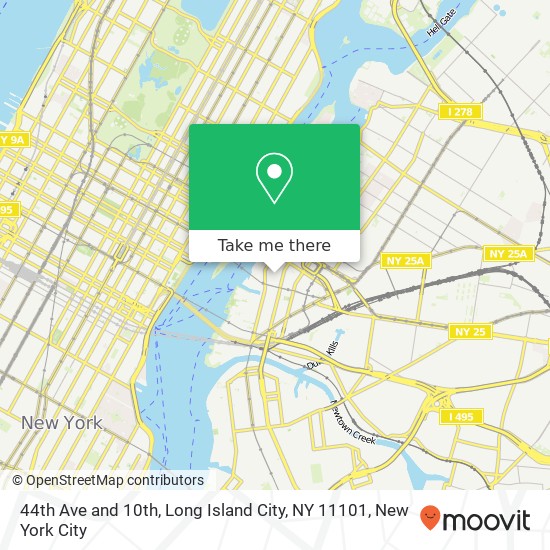 Mapa de 44th Ave and 10th, Long Island City, NY 11101