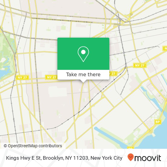 Mapa de Kings Hwy E St, Brooklyn, NY 11203