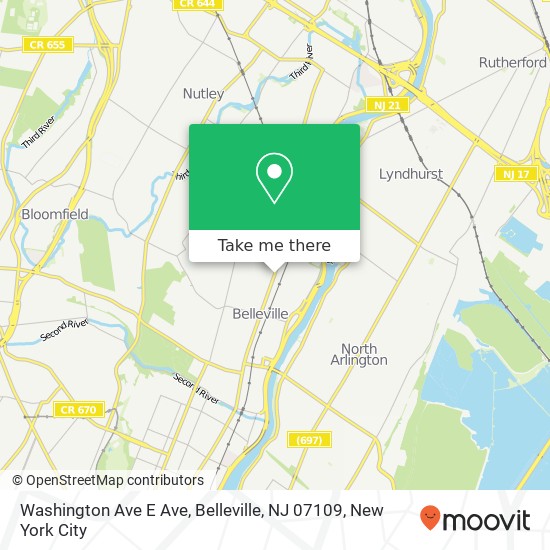 Washington Ave E Ave, Belleville, NJ 07109 map