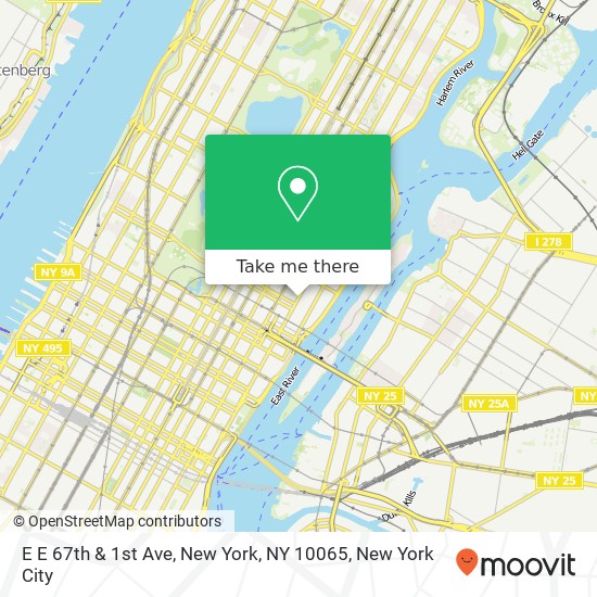 E E 67th & 1st Ave, New York, NY 10065 map