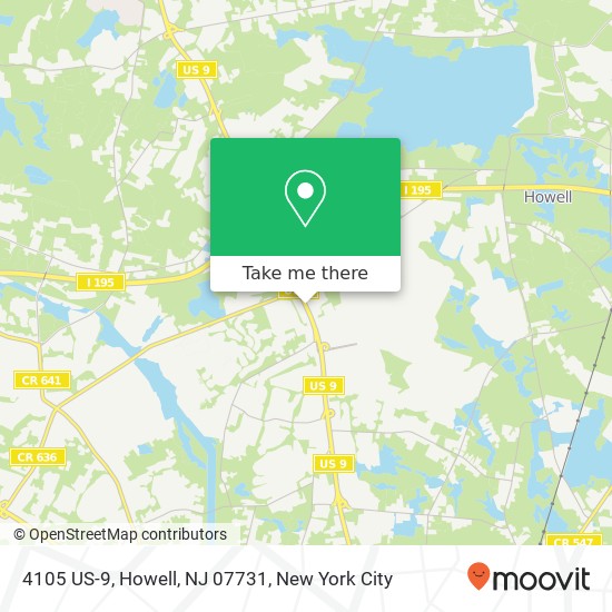 Mapa de 4105 US-9, Howell, NJ 07731