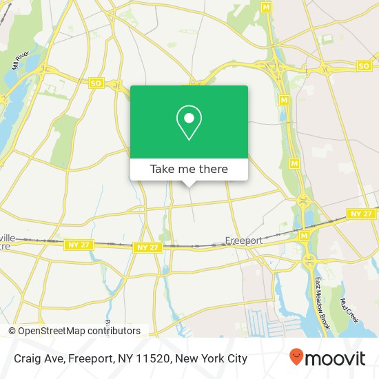 Mapa de Craig Ave, Freeport, NY 11520
