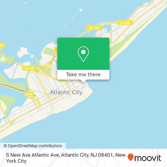 Mapa de S New Ave Atlantic Ave, Atlantic City, NJ 08401