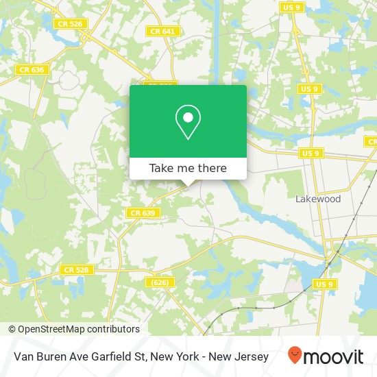 Mapa de Van Buren Ave Garfield St, Lakewood, NJ 08701