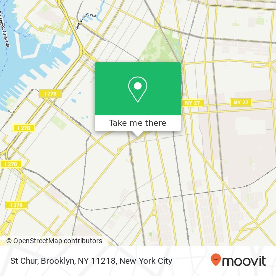 Mapa de St Chur, Brooklyn, NY 11218
