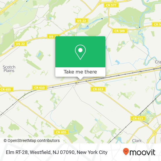 Mapa de Elm RT-28, Westfield, NJ 07090