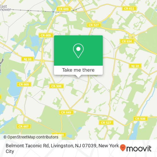 Mapa de Belmont Taconic Rd, Livingston, NJ 07039