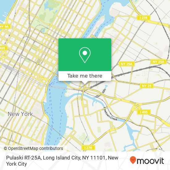 Mapa de Pulaski RT-25A, Long Island City, NY 11101