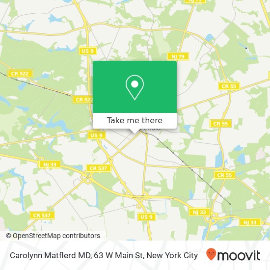 Mapa de Carolynn Matflerd MD, 63 W Main St