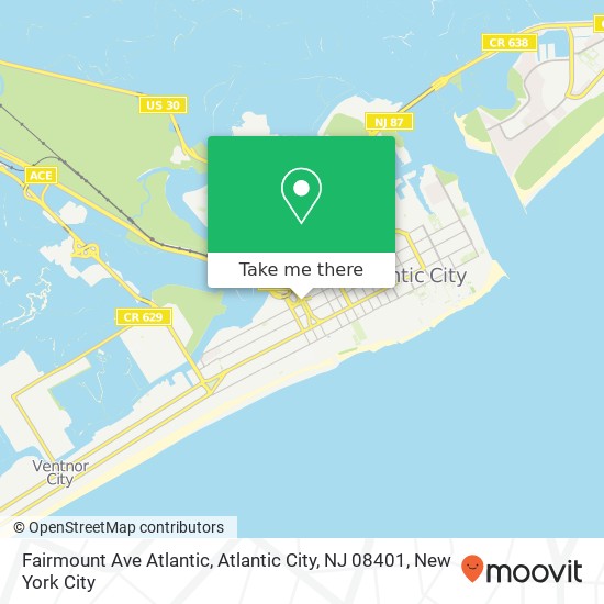 Fairmount Ave Atlantic, Atlantic City, NJ 08401 map