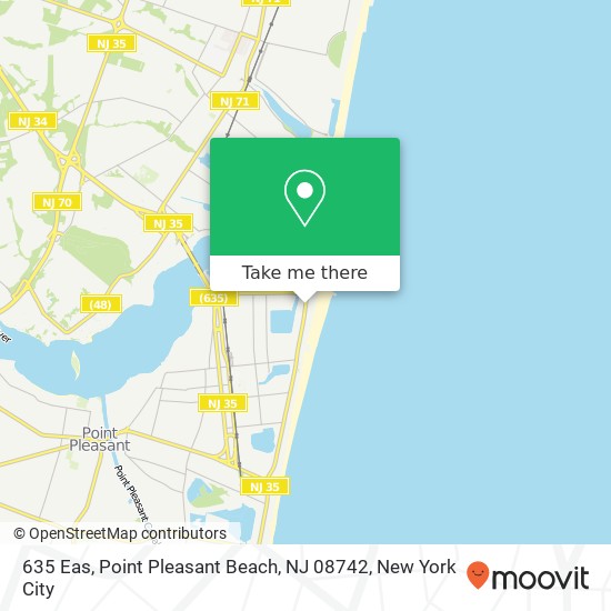 Mapa de 635 Eas, Point Pleasant Beach, NJ 08742