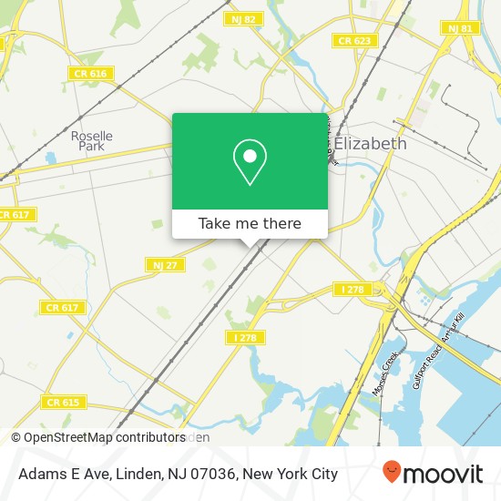 Adams E Ave, Linden, NJ 07036 map