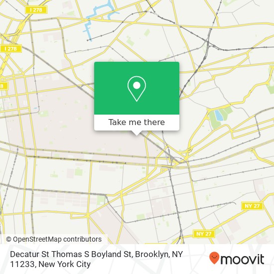 Mapa de Decatur St Thomas S Boyland St, Brooklyn, NY 11233