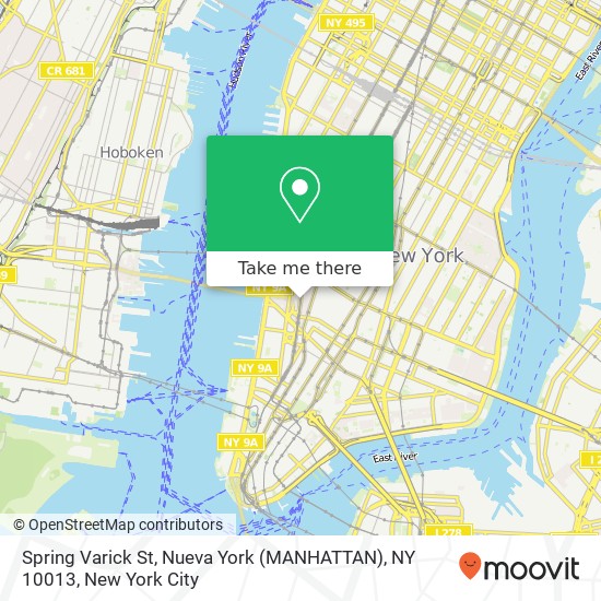 Mapa de Spring Varick St, Nueva York (MANHATTAN), NY 10013