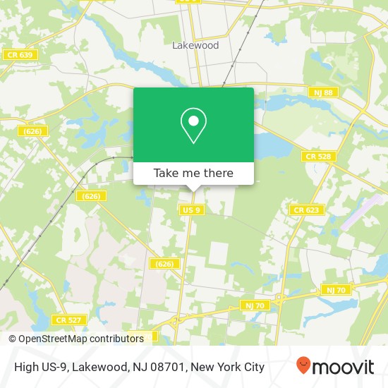 Mapa de High US-9, Lakewood, NJ 08701