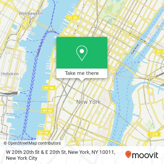 Mapa de W 20th 20th St & E 20th St, New York, NY 10011