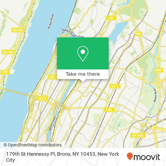 179th St Hennessy Pl, Bronx, NY 10453 map