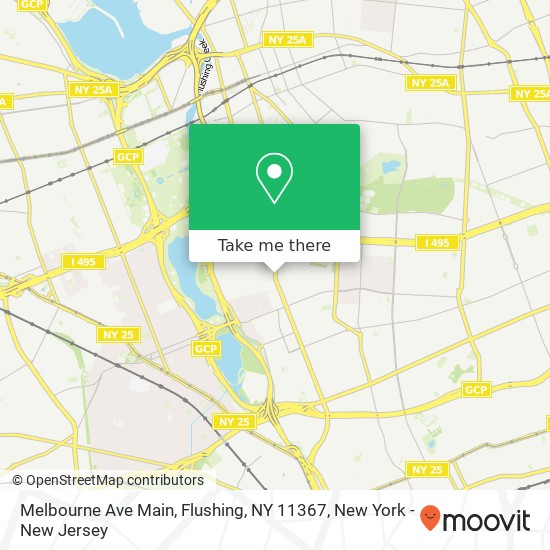 Melbourne Ave Main, Flushing, NY 11367 map