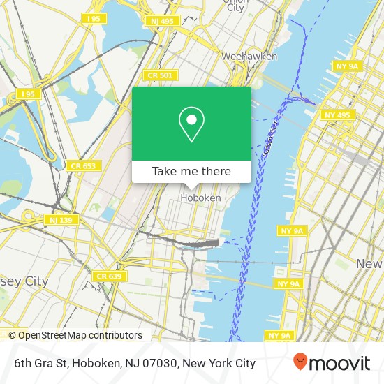Mapa de 6th Gra St, Hoboken, NJ 07030