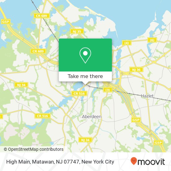 Mapa de High Main, Matawan, NJ 07747