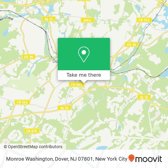 Mapa de Monroe Washington, Dover, NJ 07801