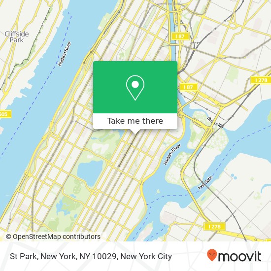 Mapa de St Park, New York, NY 10029