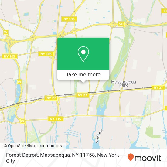 Mapa de Forest Detroit, Massapequa, NY 11758