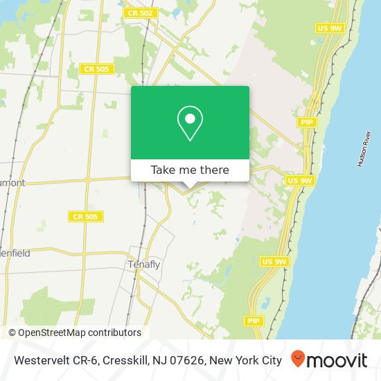 Mapa de Westervelt CR-6, Cresskill, NJ 07626