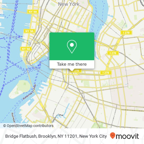 Mapa de Bridge Flatbush, Brooklyn, NY 11201
