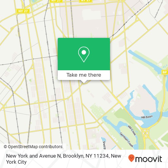 Mapa de New York and Avenue N, Brooklyn, NY 11234