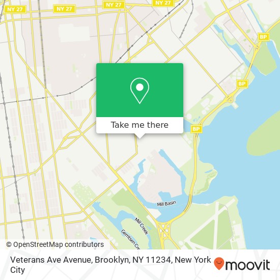 Mapa de Veterans Ave Avenue, Brooklyn, NY 11234