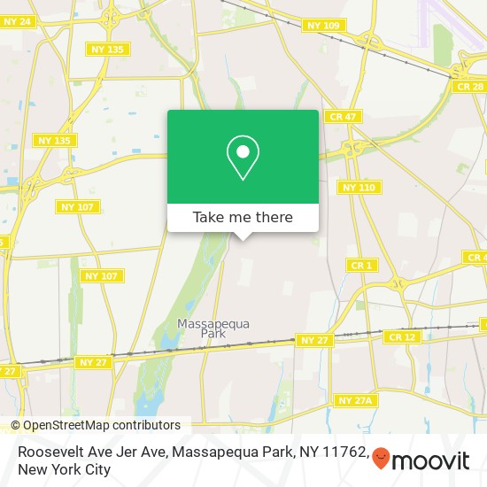 Mapa de Roosevelt Ave Jer Ave, Massapequa Park, NY 11762