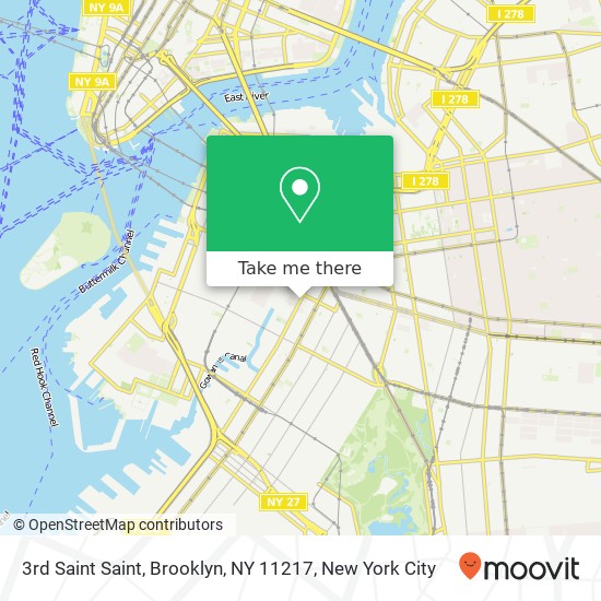 Mapa de 3rd Saint Saint, Brooklyn, NY 11217
