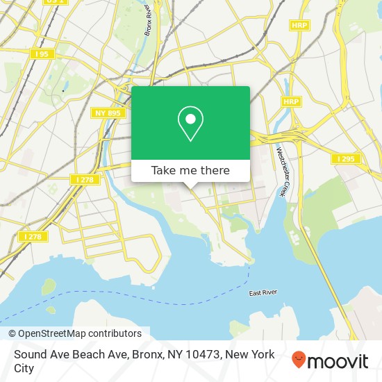 Mapa de Sound Ave Beach Ave, Bronx, NY 10473