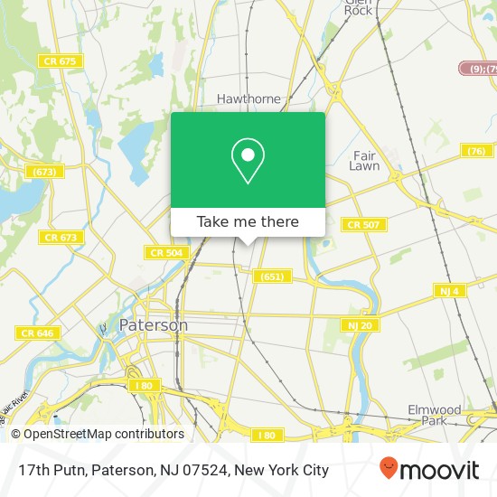 Mapa de 17th Putn, Paterson, NJ 07524