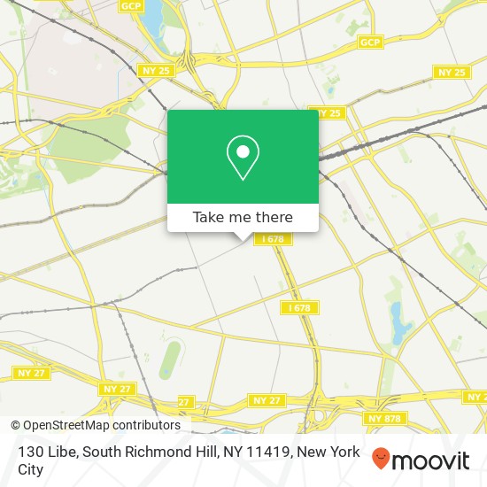 Mapa de 130 Libe, South Richmond Hill, NY 11419