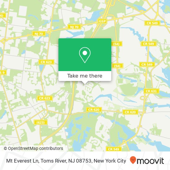 Mapa de Mt Everest Ln, Toms River, NJ 08753