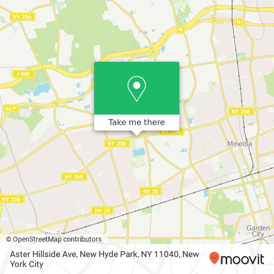 Mapa de Aster Hillside Ave, New Hyde Park, NY 11040