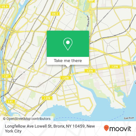 Longfellow Ave Lowell St, Bronx, NY 10459 map