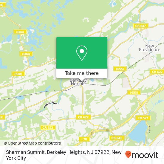 Mapa de Sherman Summit, Berkeley Heights, NJ 07922