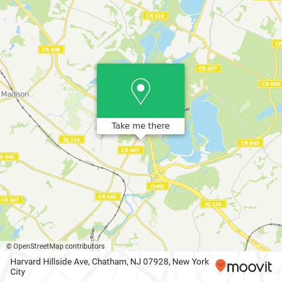 Mapa de Harvard Hillside Ave, Chatham, NJ 07928