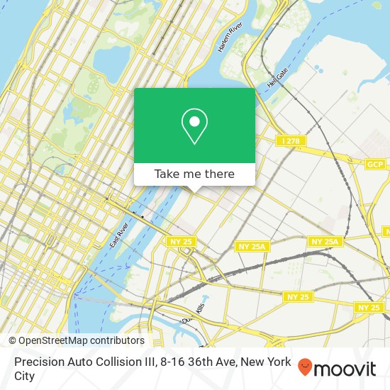 Mapa de Precision Auto Collision III, 8-16 36th Ave