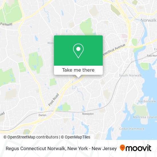 Regus Connecticut Norwalk map