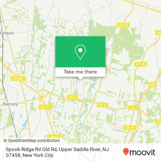 Mapa de Spook Ridge Rd Old Rd, Upper Saddle River, NJ 07458