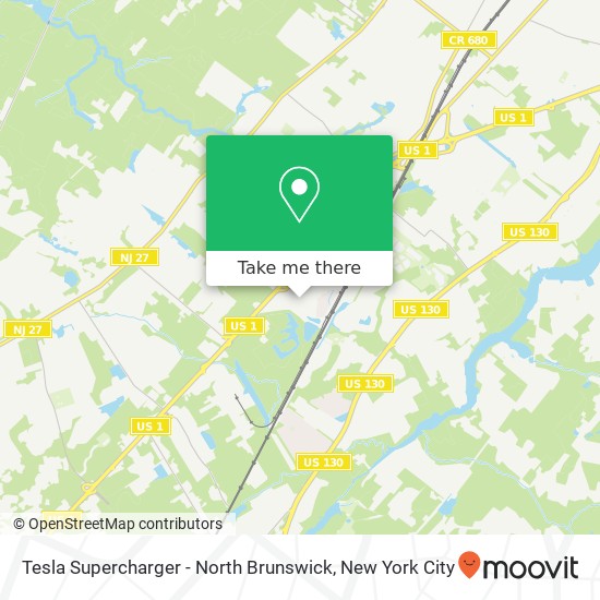 Mapa de Tesla Supercharger - North Brunswick