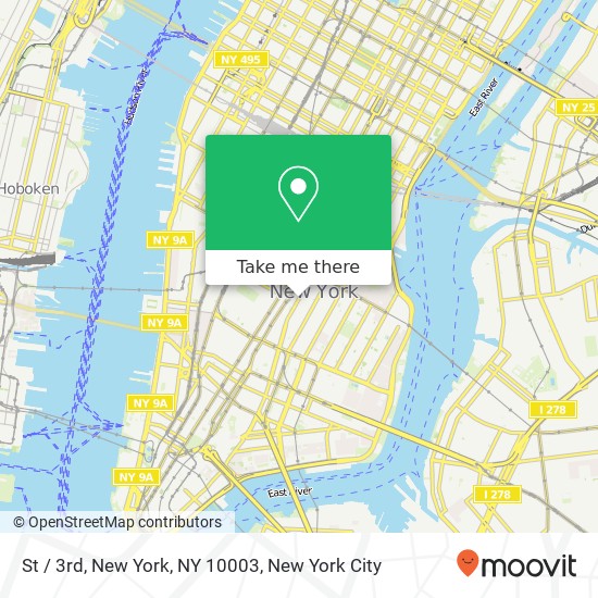 Mapa de St / 3rd, New York, NY 10003