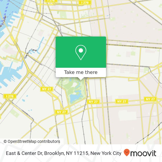 Mapa de East & Center Dr, Brooklyn, NY 11215